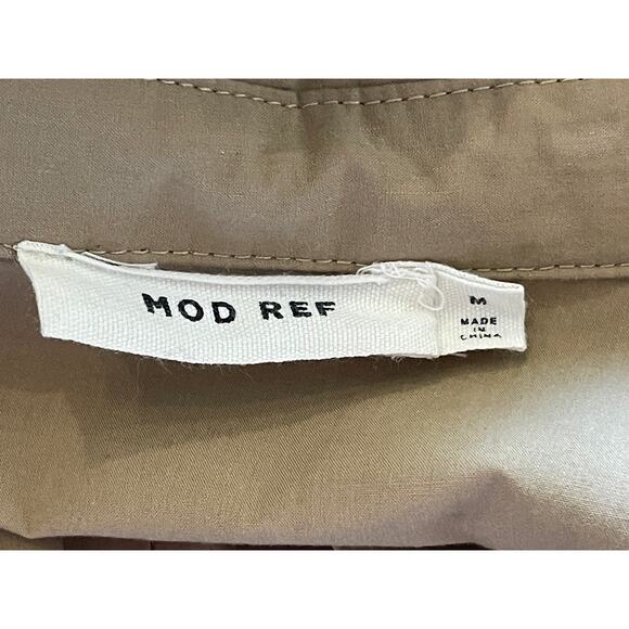 MOD REF Button Front Khaki Cotton Shirt Dress Medium - Picture 3 of 11